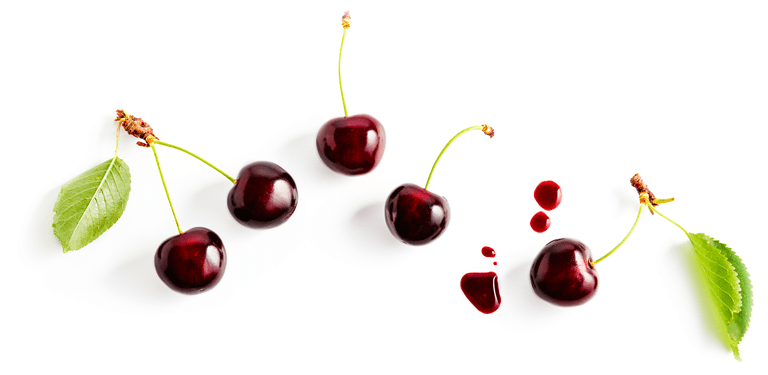 fresh cherries on white background