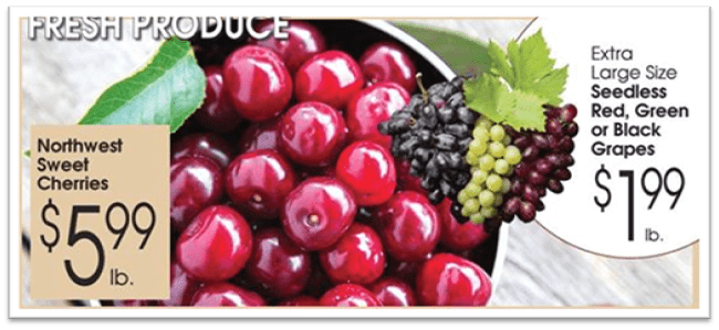 grapes and cherries in same ad