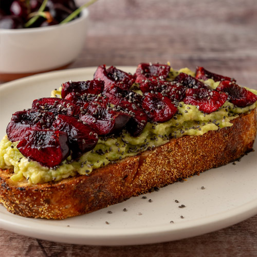 recipe breakfast cherry avocado toast thumb