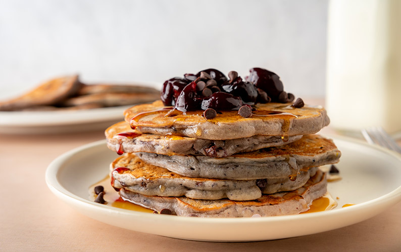 recipe breakfast cherry chocolate pancakes block