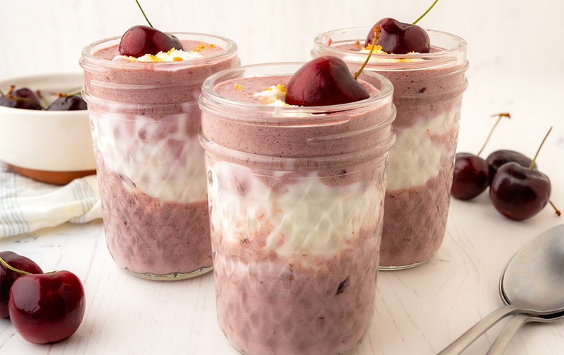 recipe dessert cherry vanilla oats block