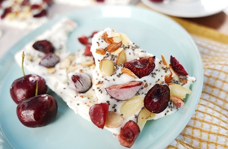 recipe dessert yogurt bark block