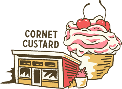 location cornet custard